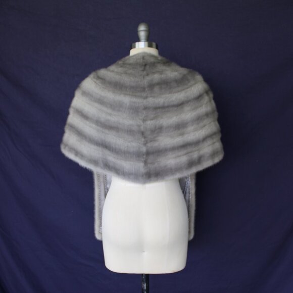 James Fong Fur Co.Vintage gray Mink fur stole wrap cape coat Jacket shawl - Picture 8 of 10